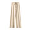 Women's 100% Australian Wool Wide-Leg Pants - Extra Long Cashmere Knit for Autumn/Winter