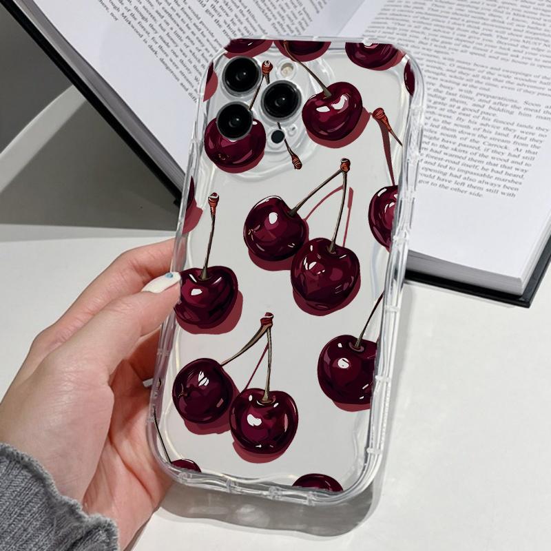 Genomskinligt vinrött körsbärsfodral för Huawei Honor 400 200 Pro 90 Lite X5C X7D X9DX6B X8B X7B X9B X5B X6C X8C X6A X8A X7A X9C X5
