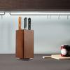 360° Rotating Magnetic Knife Block - Strong Magnet, Acacia Wood & PP Core, Drainage Holes for Dryness, Durable & Space-Saving Design (11x11x24. 6cm)