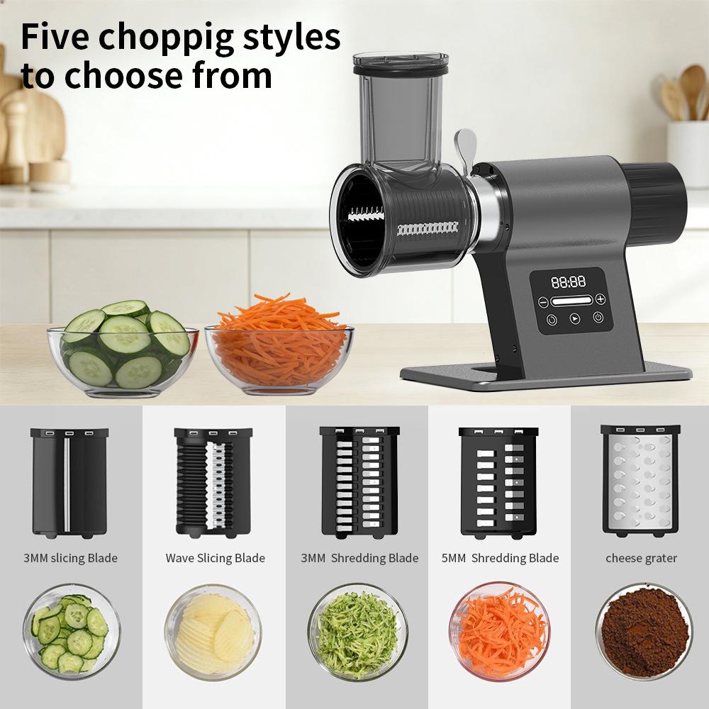 Automatic Sausage Stuffer & Electric Meat Grinder with Vegetable Cutter and Slicer