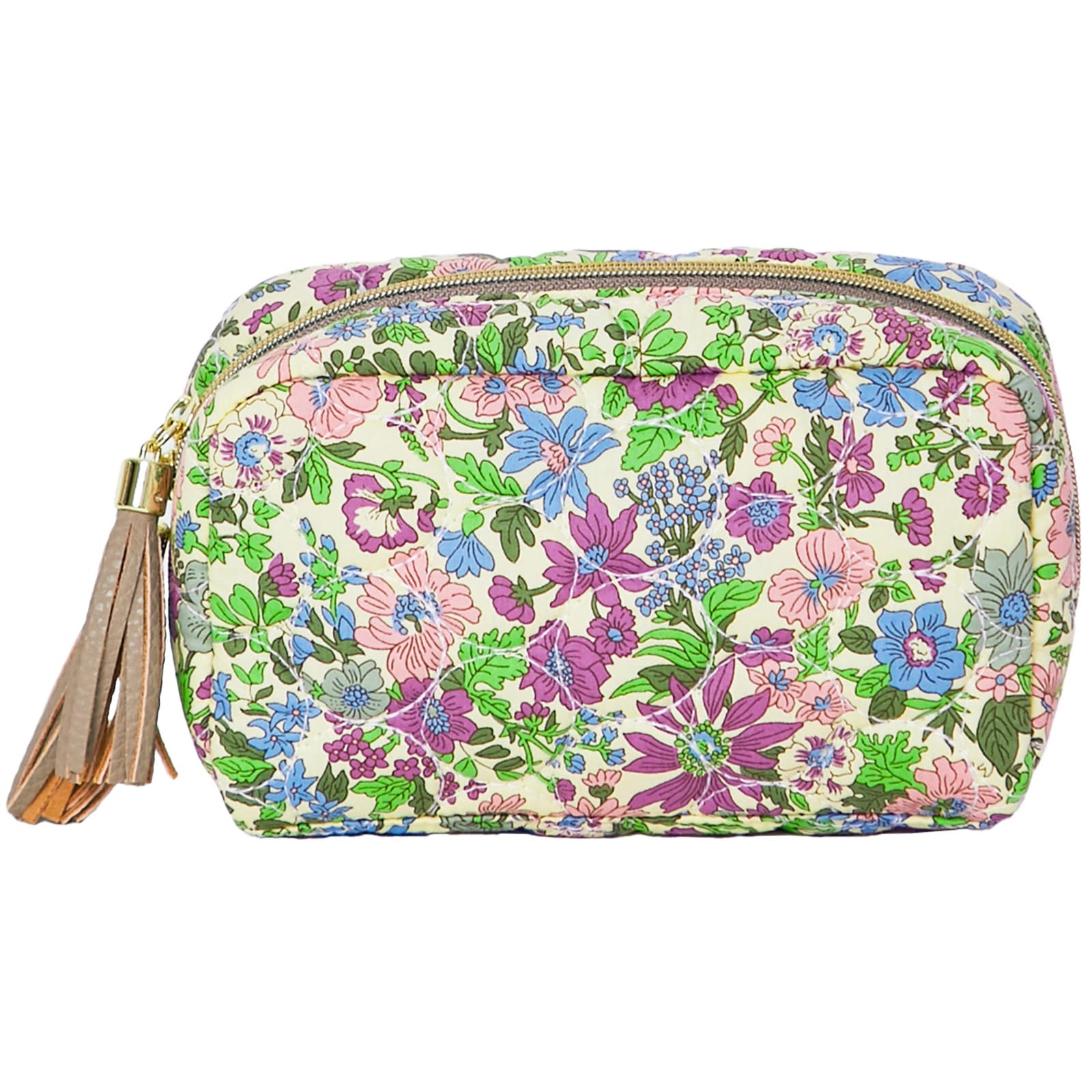 

Made with Liberty Quilted pouch with tassels 18703035 Pouch Women 18703035E Green wide x 10cm long x 6cm deep [Intermode Fabric] [E] Approx. 16.5cm