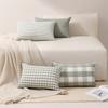 Polyester-Baumwoll-Canvas Lässig Kariert Gestreift Bohne Grün Serie Kissenbezug Wohnzimmer Sofa Spleißen Einfacher Kissenbezug