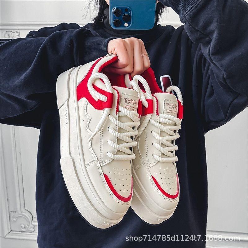 

Autumn new men s shoes couple s platform white shoes men s trend versatile casual sports board 39