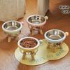 1pcsCute Pattern Elevated Stainless Steel Pet Bowl