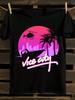 T-shirt Rétro Vice City T-shirt Homme T-shirts Femme avec Imprimé Lettres Manches Courtes T-shirt Décontracté Street T-shirt Top