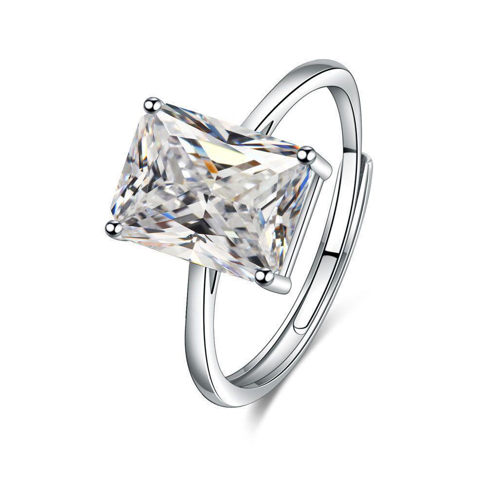 Set di Gioielli Romantici di Nicchia: Anello Rettangolare, Orecchini Quadrati, Collana con Pendente