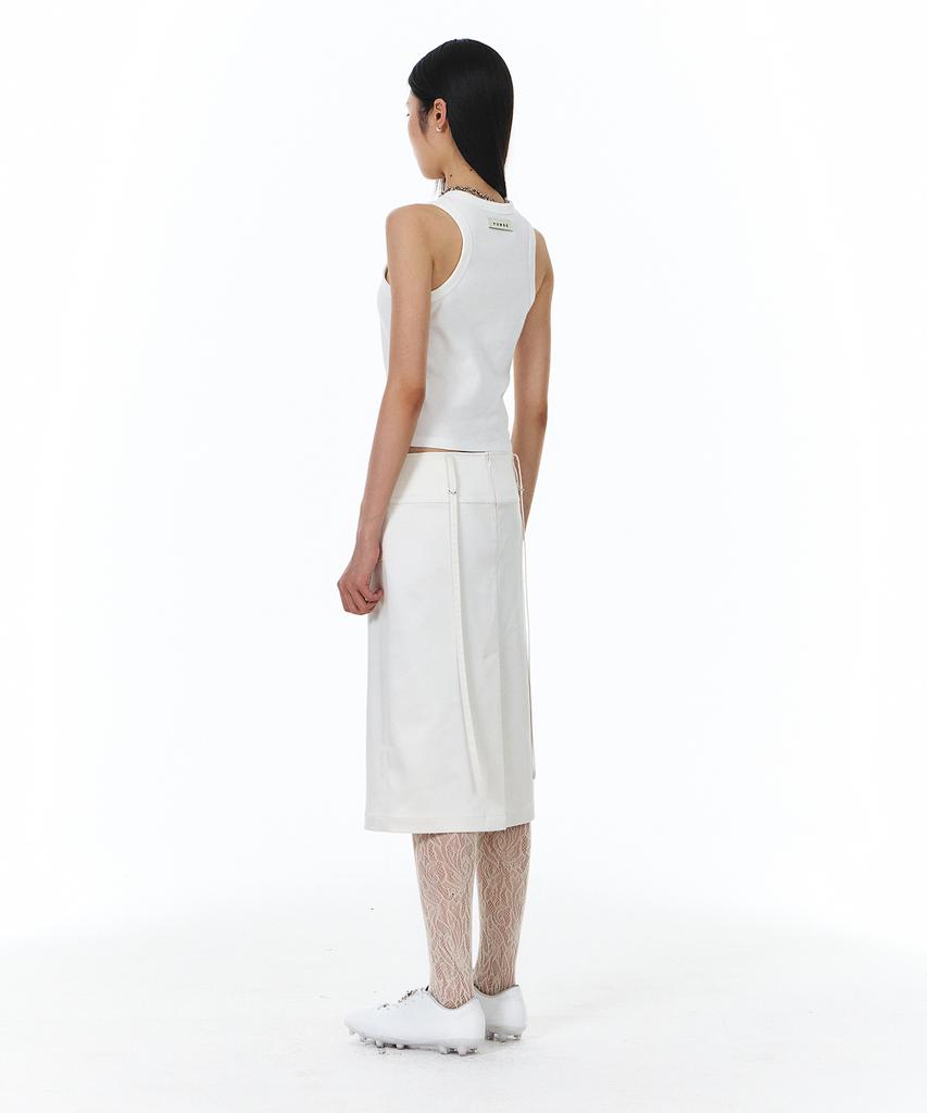 Yunse Piercing Satin Skirt (Ivory)