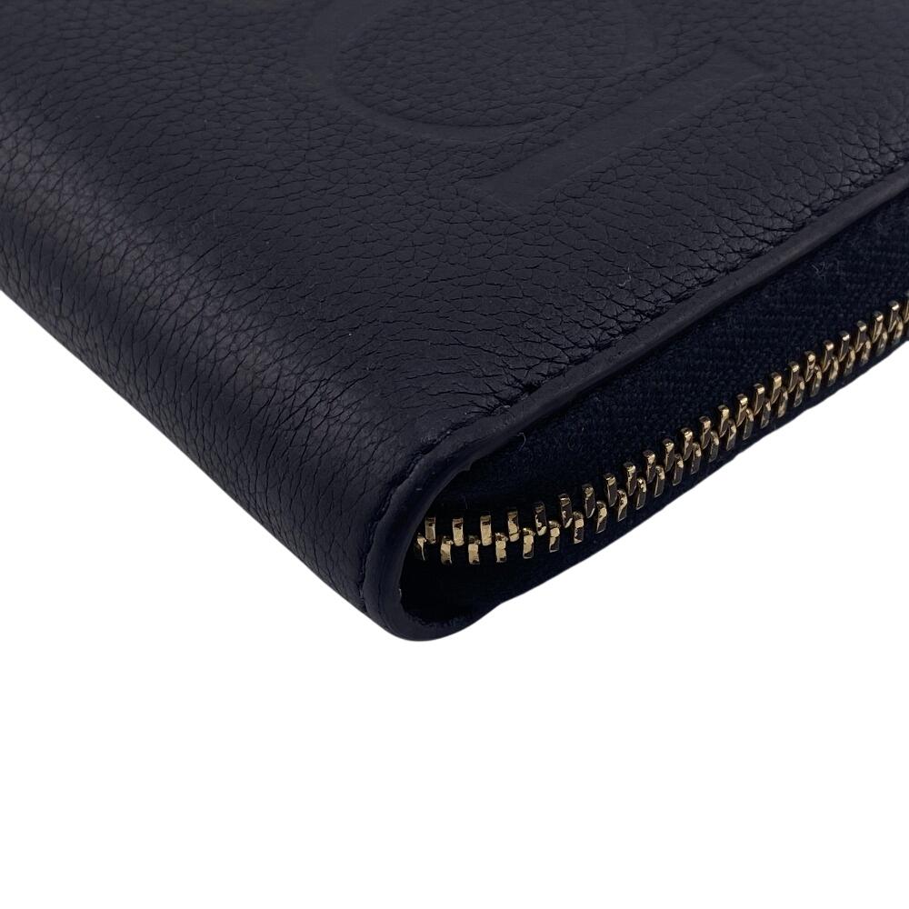 GUCCI 658691 Zip Around leather Purse black leather unisex Used