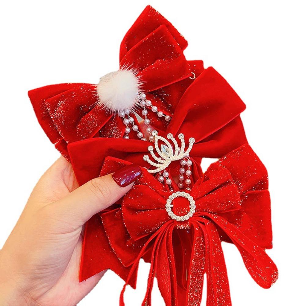 Schleife Knoten Haarnadel Kopfbedeckung einfache elegante feste Haarspange Retro Party Kopfschmuck rotes Haar Zubehör