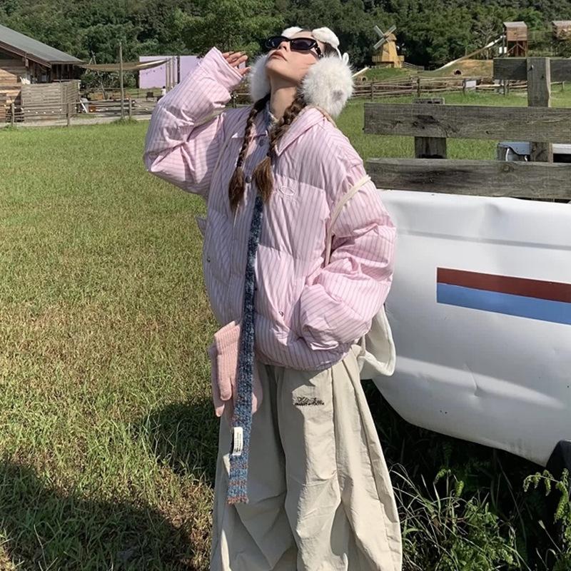 

Retro short cotton jacket women s autumn and winter new niche thin versatile bread jacket cotton coat S