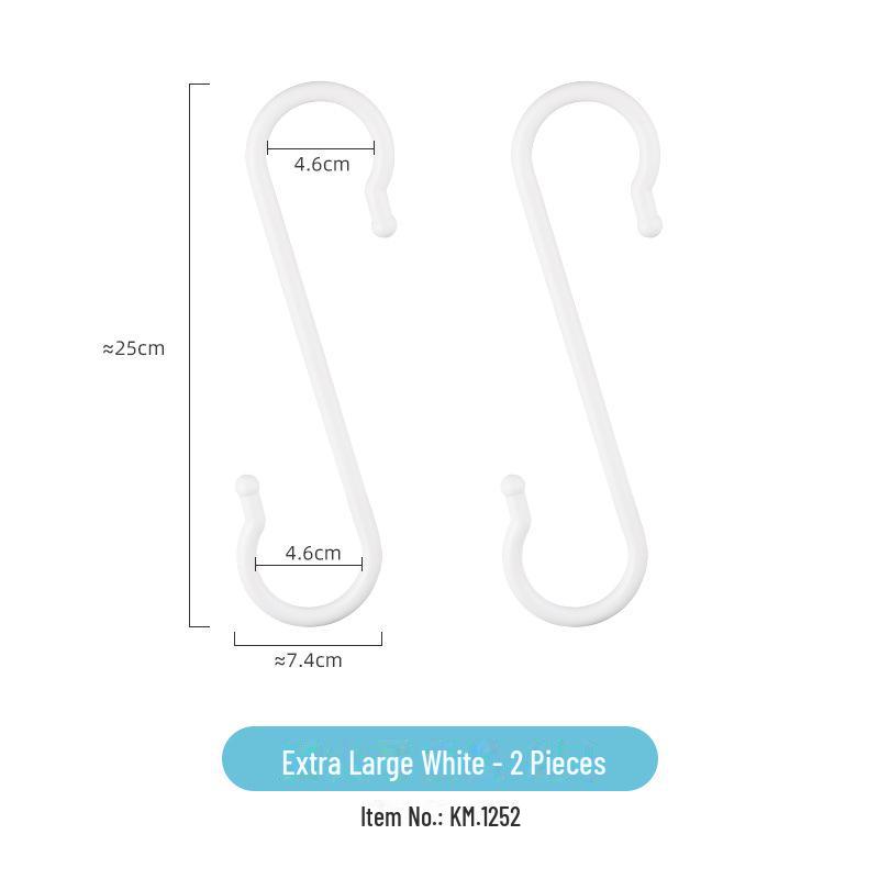 Haczyk KM w kształcie litery S bez gwoździ do kuchni, łazienki i szafy