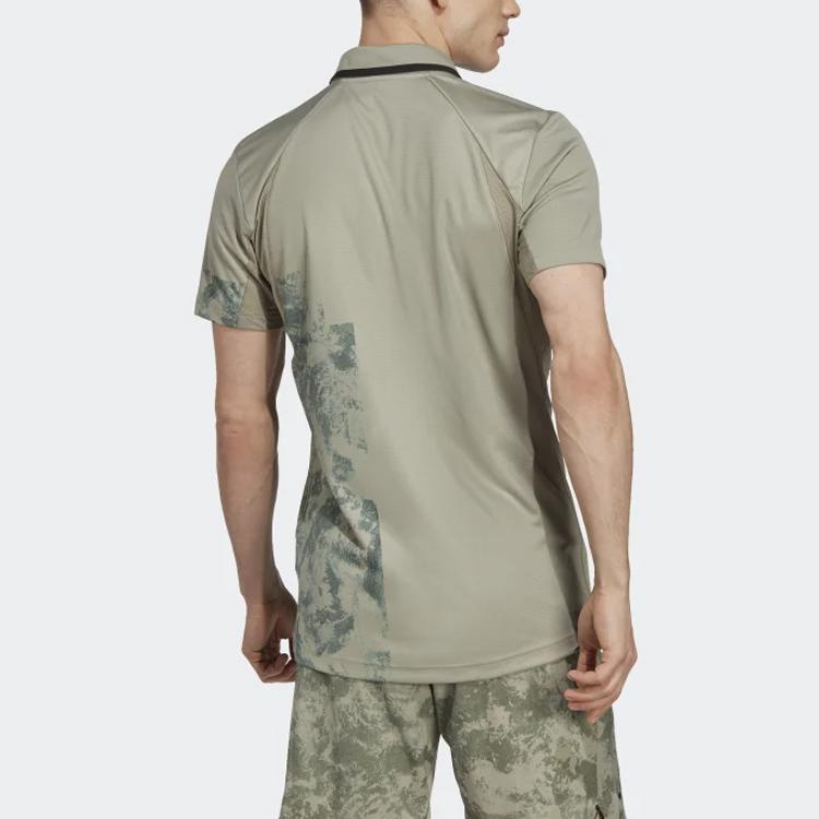 Adidas Tennis Paris Heat.Rdy Freelift Polo Shirt With Tie-Dye Print Men Tops Pebble Silver-Gray HT7233