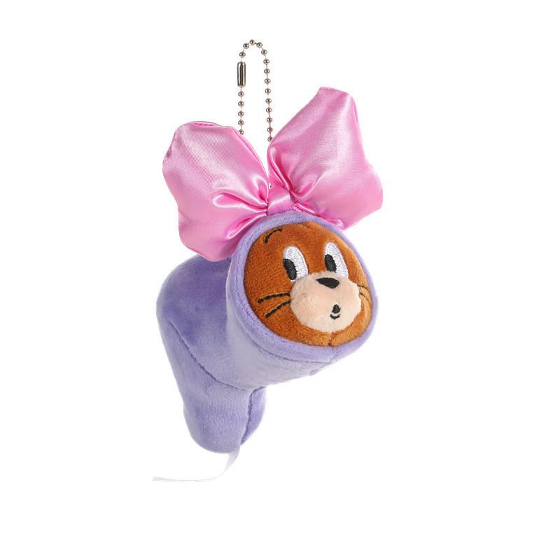 

Official Cat And Mouse Plush Bag Tom Cat Jerry Mouse Butterfly Bow Pendant Cute Cartoon Doll Bag Ornament фиолетовый