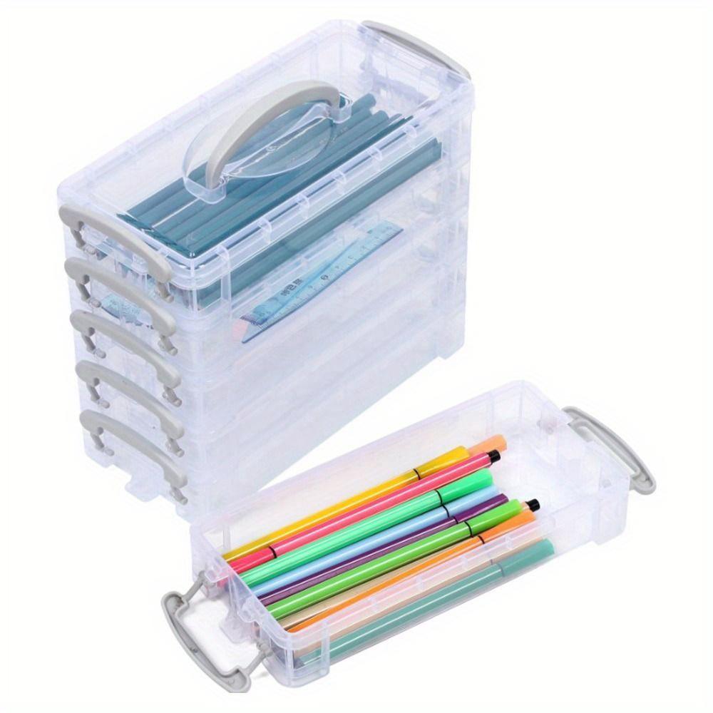 6Layer Detachable Storage Boxes Paintbrush Box Watercolor Pen Storage Case Large Capacity Multi-Function Stationery Organizer School Supplies