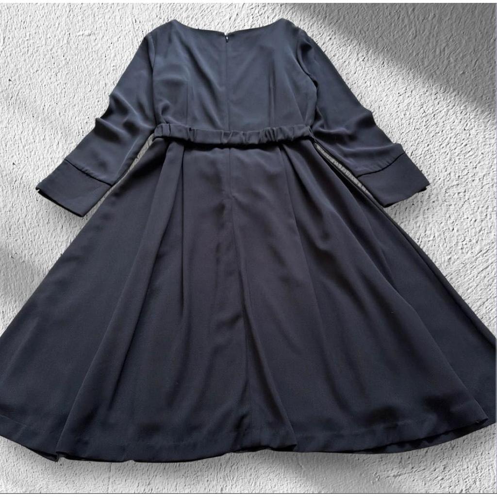 Used New Formal Dress Black Large Size LL 42 Ribbon Belt Long Length Ceremony Formal Black