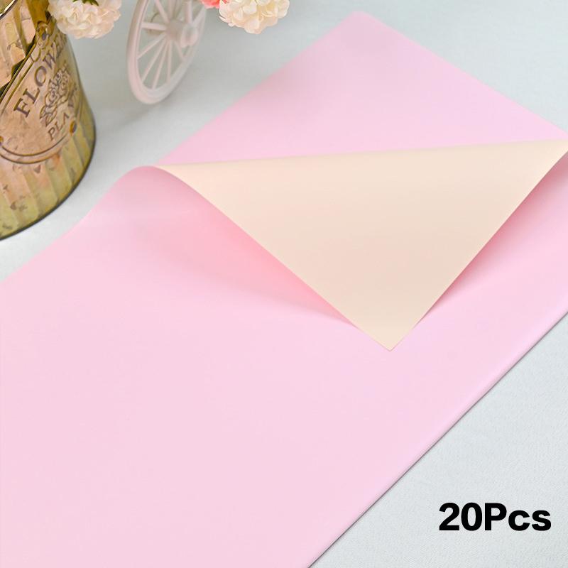 20 Pcs Two-Sided Colored Flower Wrappers Waterproof Bouquet Packaging 58cm DIY Gift Wrapping Paper Flower Decoration