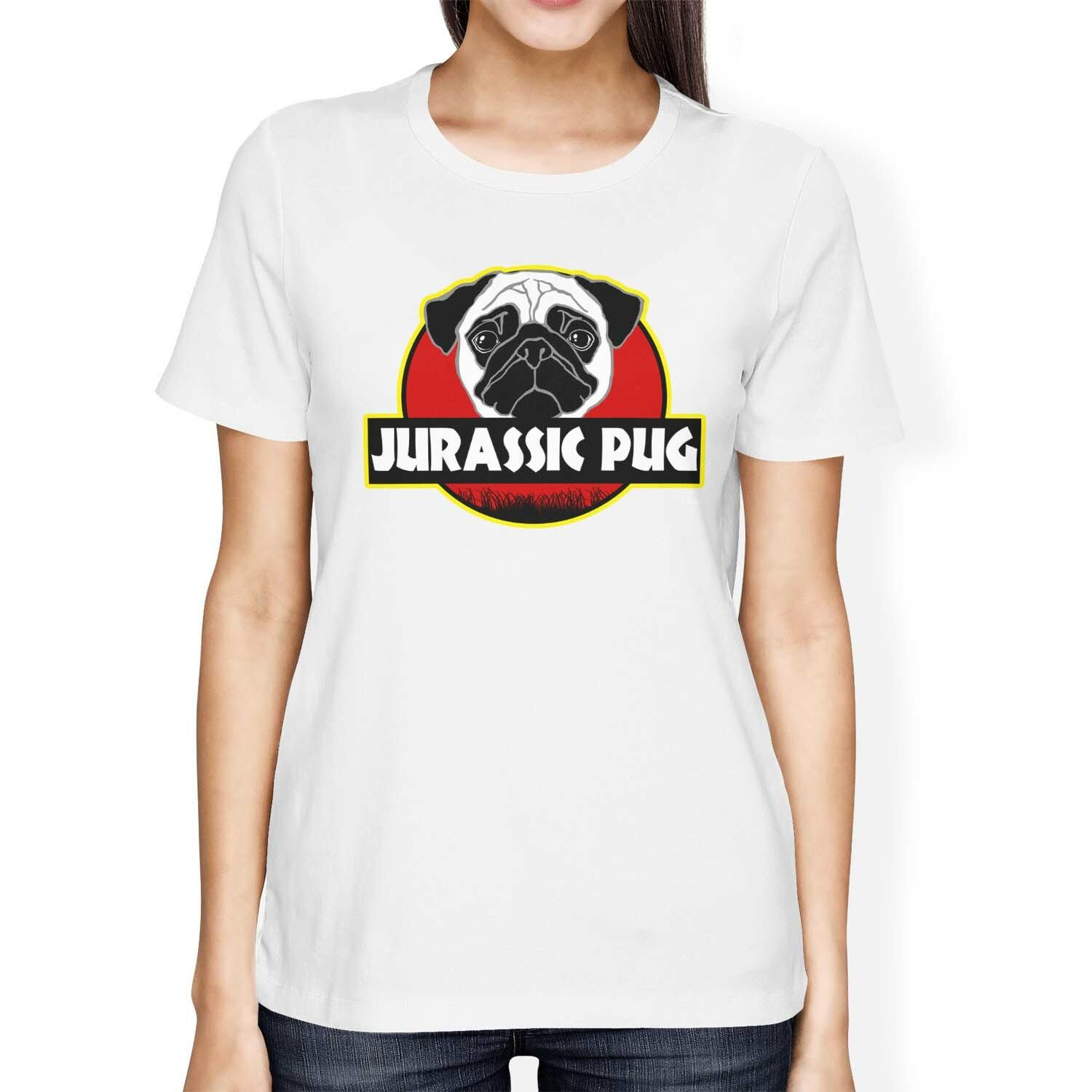 1Tee Womens Loose Fit Jurassic Pug T-Shirt S