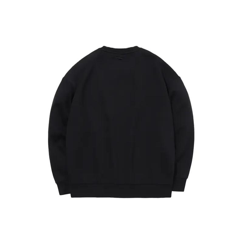 Li Ning Fall Fleece Lined Thermal Outdoor Sports Casual Crew Neck Long Sleeved Pullover Sweatshirt Men's AWDUA51-5