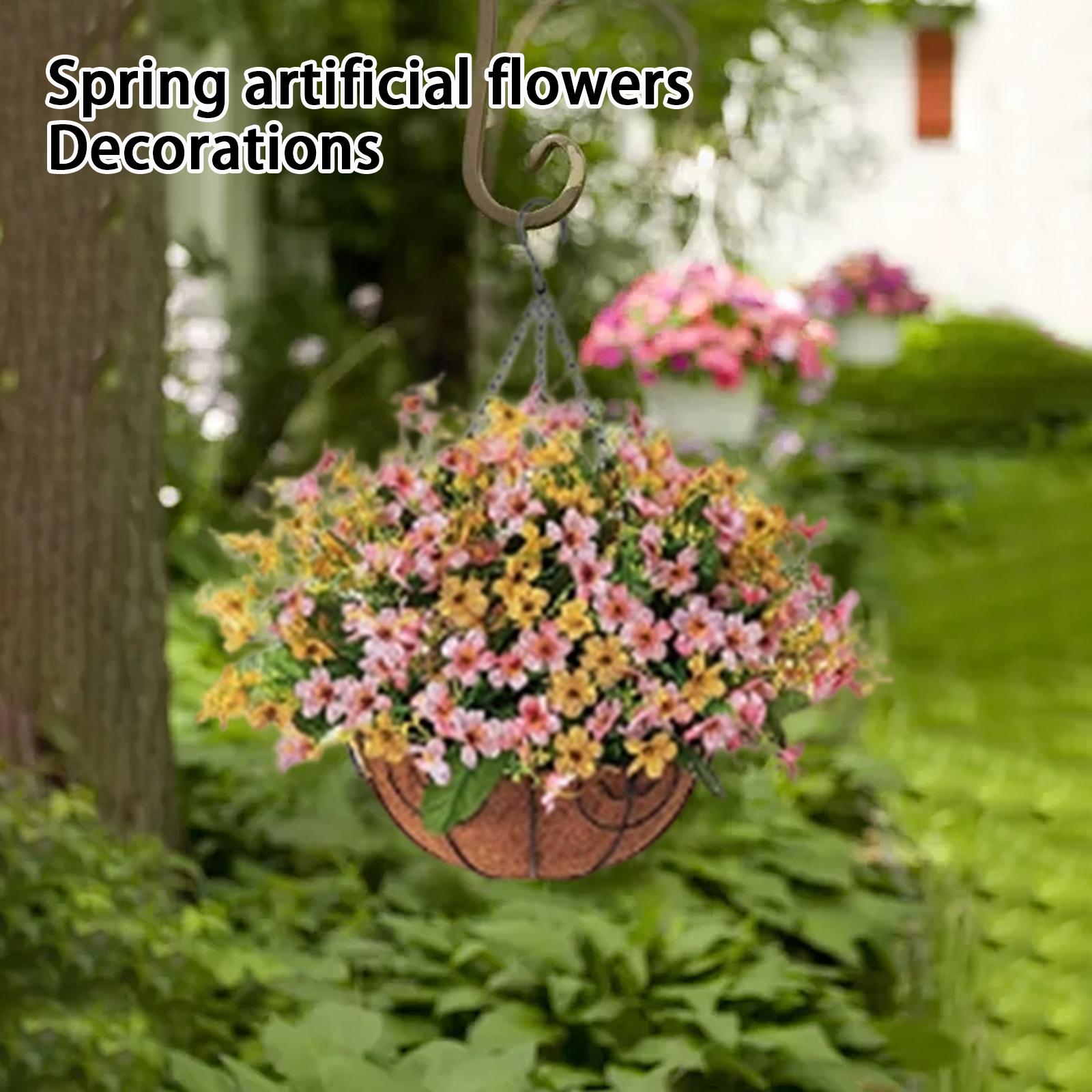 Simulated Flower Basket Decoration Flower Basket Spring Simulated Flower Decoration One Size