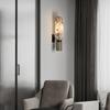 Modern Natural Marble Wall Lamp Copper Foyer Villa Aisle Corridor Bedroom Sconce E14 Bulb Lighting Fixtures Bedside Lights