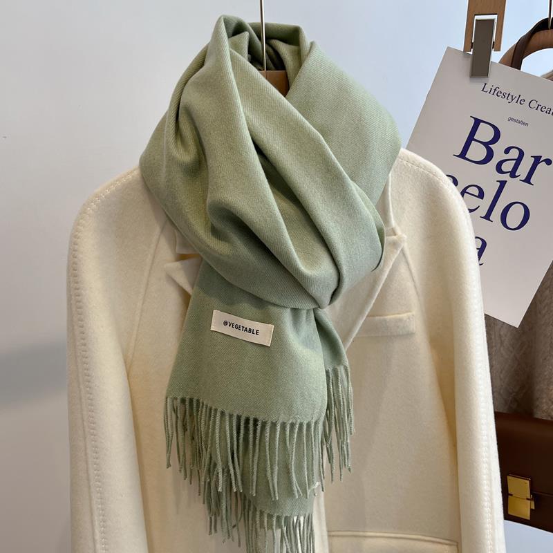 Scarf girls winter versatile solid color imitation cashmere scarf long scarf shawl dual-purpose couple men