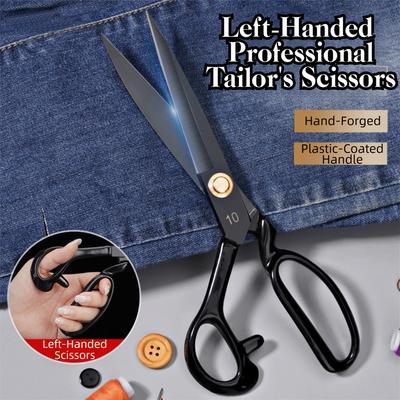 Professional 8-12inch Tailor Scissors Anti-Rust Ergonomic Leather Cutting Scissors Black Durable Sewing Shears Embroidery Work