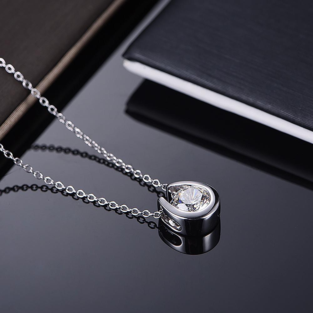 U-type Horseshoe Pendant Moissanite Necklace Certified 1CT D-Color VVS1 Lab Diamond 925 Silver Chain For Women Jewelry