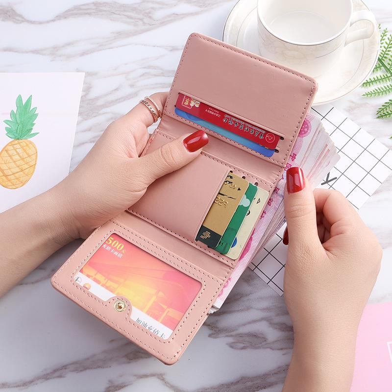 Cute Women Wallet Leather Card Holder Mini Tassel Small Wallet Coin Purse Female Girls Card Case Short Multi-card Pocket Wallet
