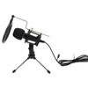 USB Computer Microphone Cardioid Condenser Mic Kit with Foldable Tripod for Studio Recording