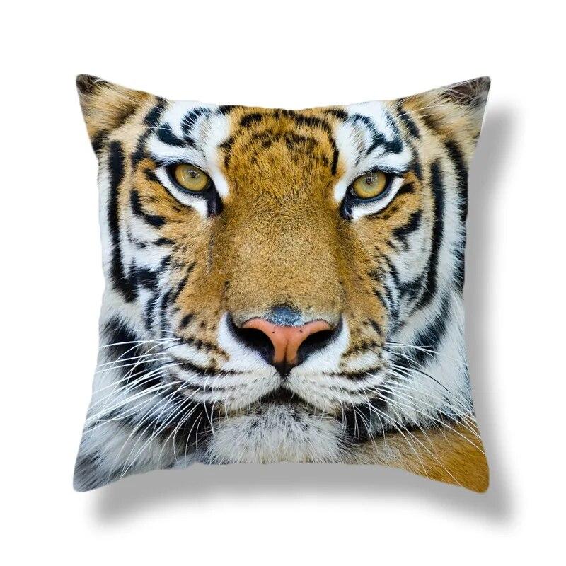 Heimdekoration Tierwelt Tiger Kissenbezug Bett Wohnzimmer Sofa Bürositz Auto Lendenkissen Bezug