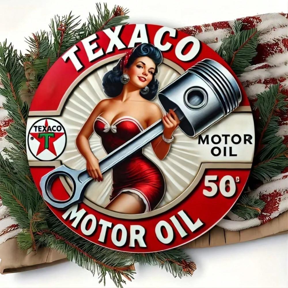 Vintage Texaco Metal Sign Retro Garage Wall Decor Collectible Home Cafe Bar