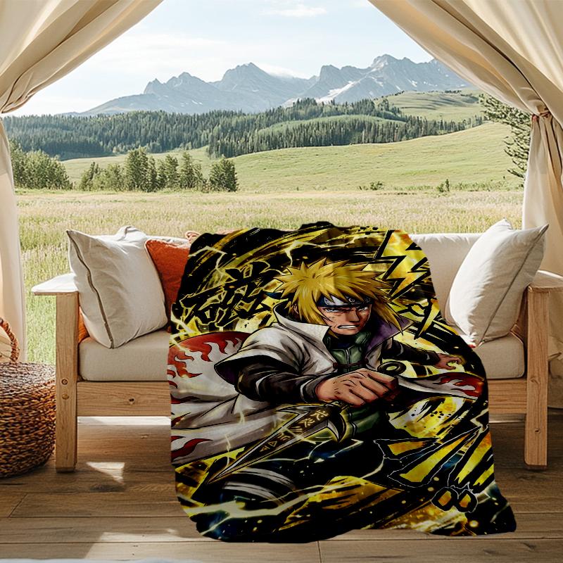 Naruto Power Print Flannel Blanket, Soft Warm Lightweight Throw Blanket for Living Room,Sofa Bed Camping Office