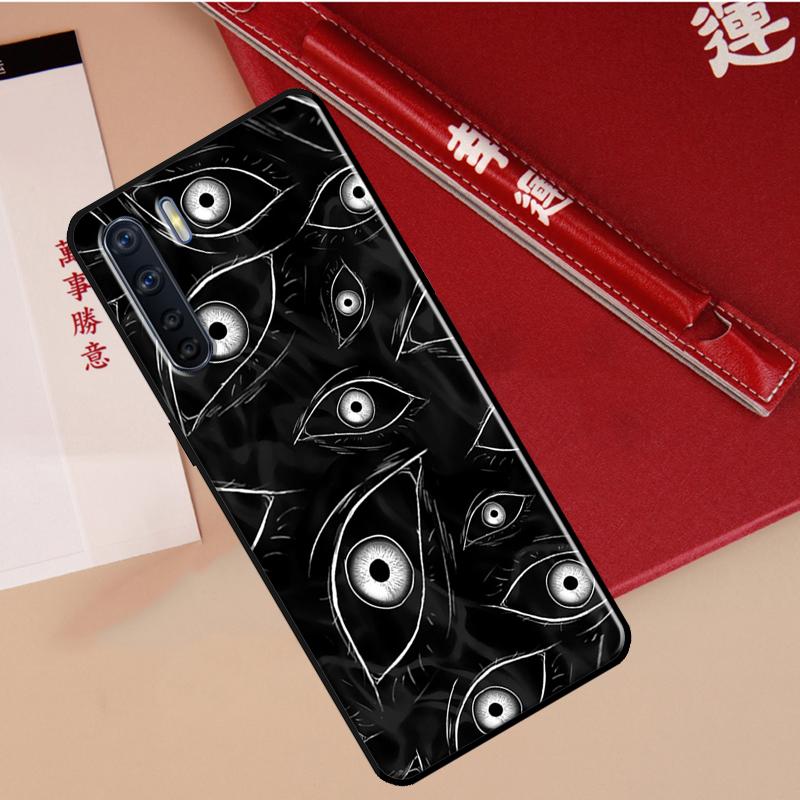 Scary Face Eyes Case For Oppo A60 A98 A58 A78 A18 A38 A80 A40 A77 A57 A17 A74 A54 A94 A96 A76 A16 A15 A5 Pro