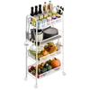 Cesta de Almacenamiento de Frutas y Verduras Cesta, Metal de Malla Apilable de 5 Niveles con Ruedas Giratorias de 360 Grados, Organizador de Productos para Cocina, Despensa, Baño