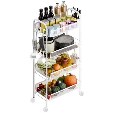 Frucht-Gemüse-Aufbewahrungskorb Korb, 5-stöckig stapelbar, Metallgitter mit 360°-Drehrollen, Organizer für Obst und Gemüse für Küche, Speisekammer, Badezimmer