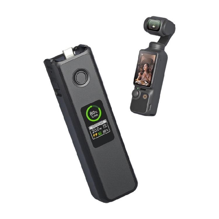 High Capacity Camera Handle for Pocket 3 With Real Time LED Power Monitoring And Rapid Recharge Capability