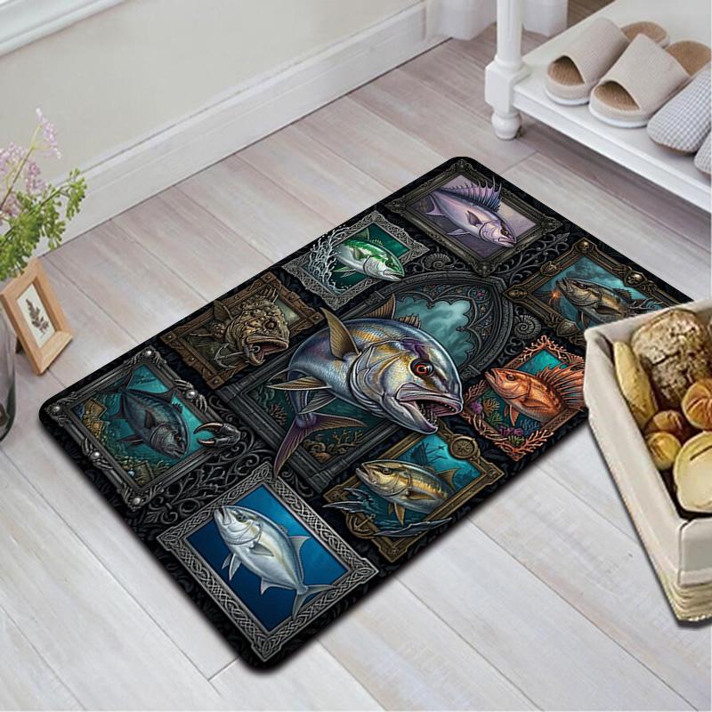 Marine Life Pattern Rug Floor Mat for Living Room or Bedroom Soft and Comfortable Carpet a Gift for Birthday and Holiday.