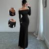 Spring 2025 Women's Elegant One-Shoulder Ruched Bodycon Long Evening Dress