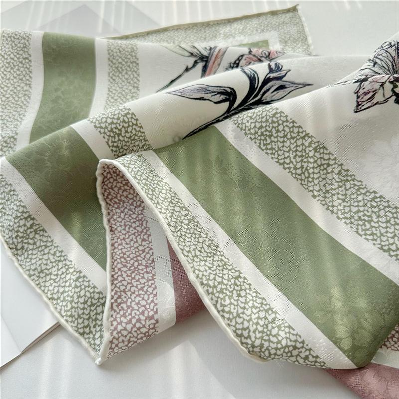 110*110cm oboustranný hedvábný šátek Dámský velkorysý šátek Mulberry Hedvábný šátek