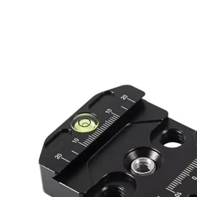 Aluminum Camera Rail Nodal Slide With Quick Release Plate Clamp And Precision Level For Tripod, Black 90mm