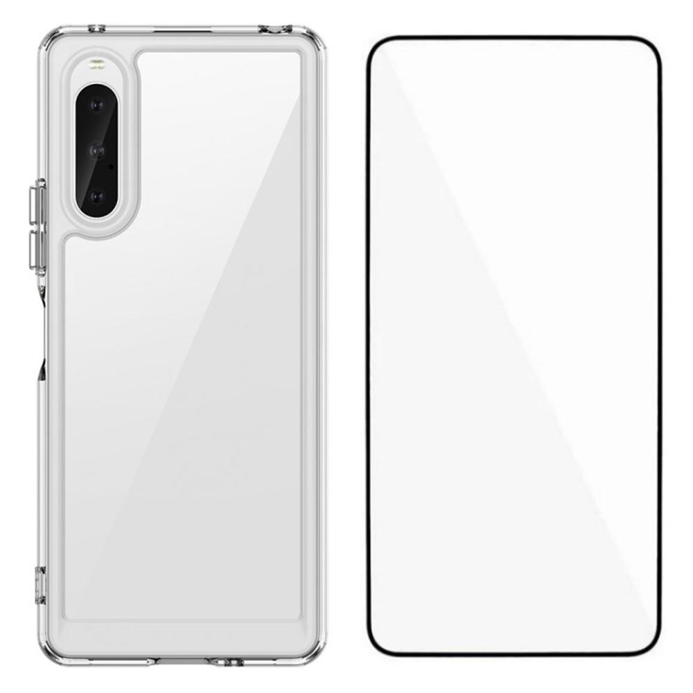 

Серия WANLONFENG MF для Sony Xperia 10 V Чехол ТПУ+Акрил Прозрачная накладка для телефона с пленкой из закаленного стекла A