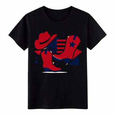 Red Boots & Hat USA Flag Tee | Country Western Unisex T-Shirt