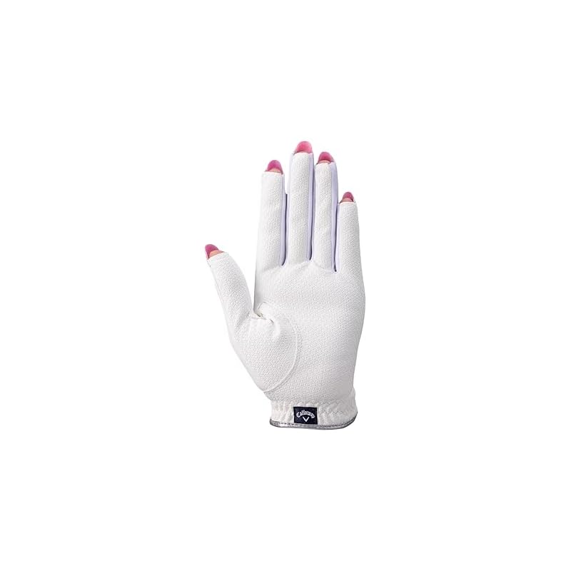 Callaway Nail Dual Women's White Gloves, Size M (18cm-19cm, for both hands), White, Ladies'.