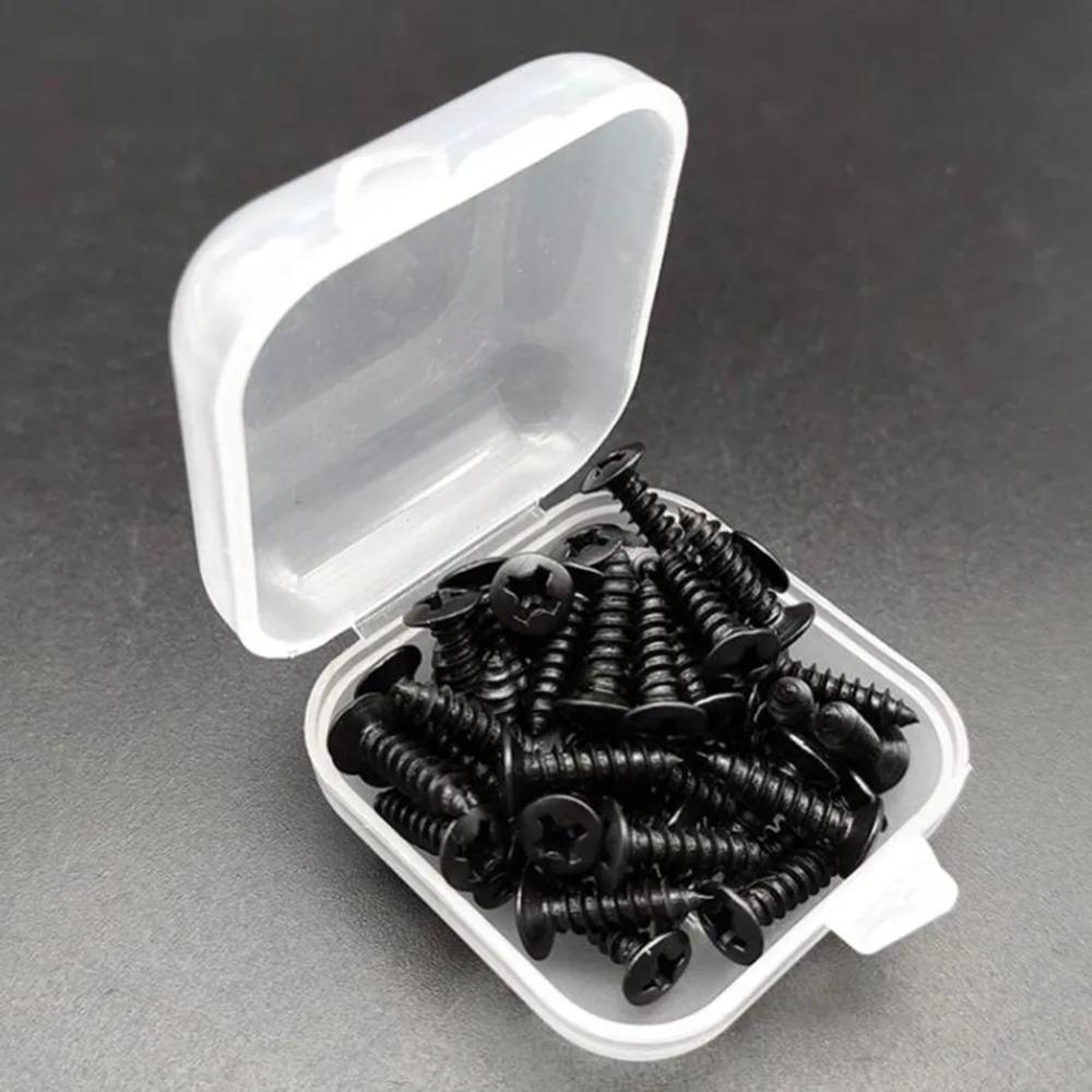 50pcs/set NEW Metal Electric Guitar Pickguard Screws Bolts Fasteners Guitar Plate Screw with box Cross Slot Self Tapping Screws