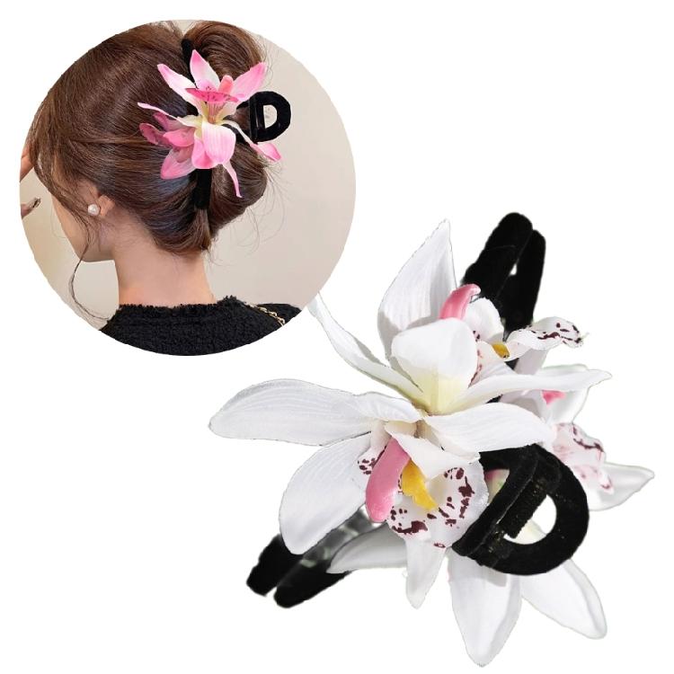 Elegant Fabric Flower Hair Claw Clip Hair Banana Barrettes Women Hair Ornaments