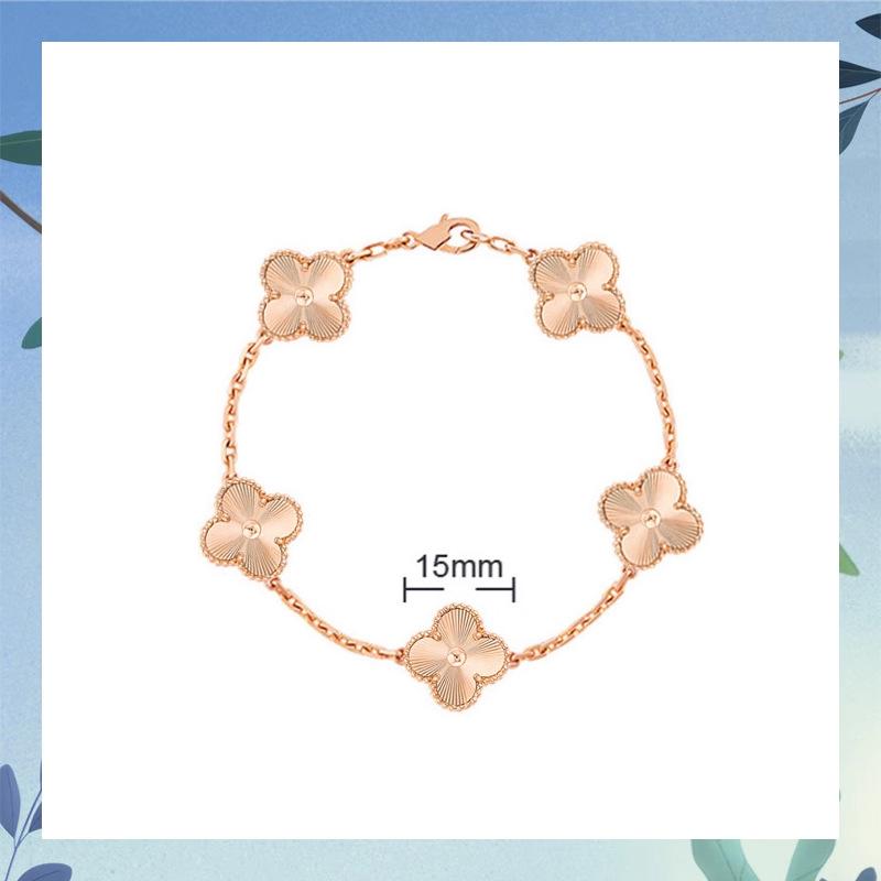 Clover Bracelet CNC Buckle Thick Chain Rose Gold Red Agate Black Agate Lucky Bracelet for Women
