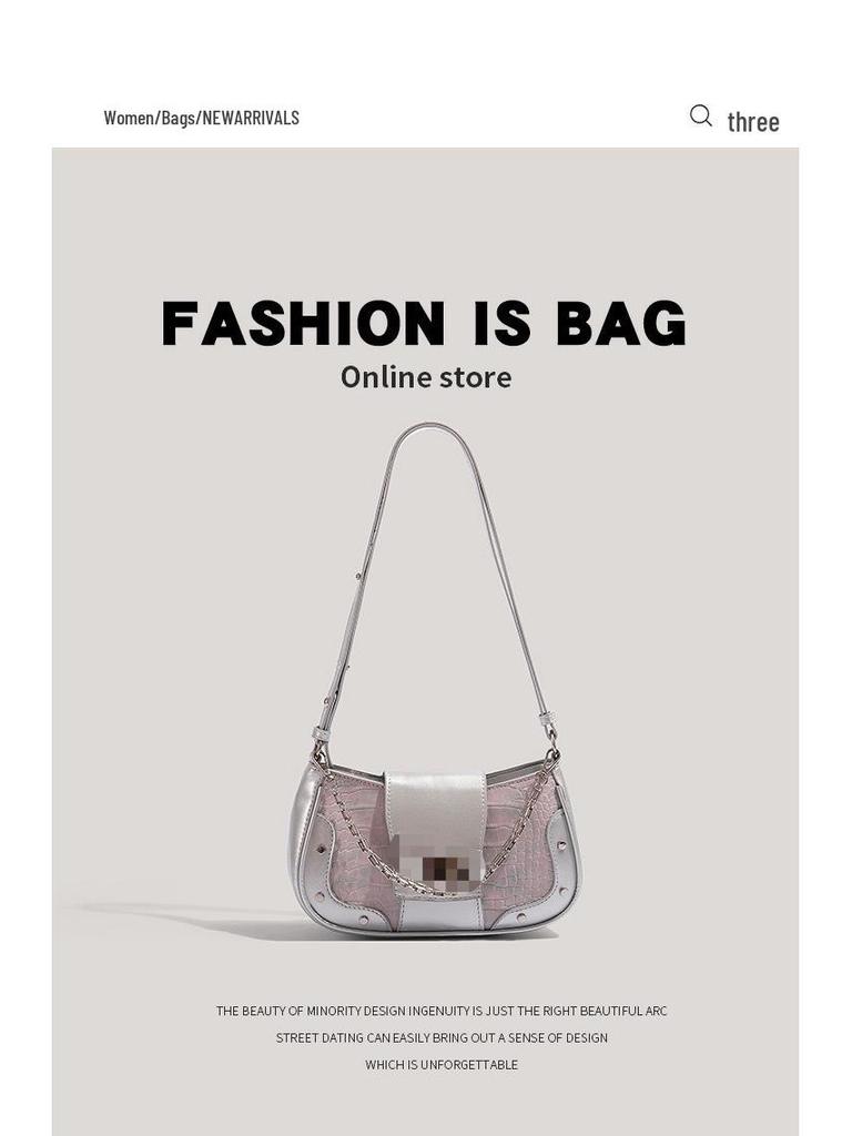 2024 Chic Crocodile Pattern Crossbody Bag - Versatile Shoulder, Handheld, Underarm Bag with Fashionable Chain Detailing for Spicy Style Enthusiasts.