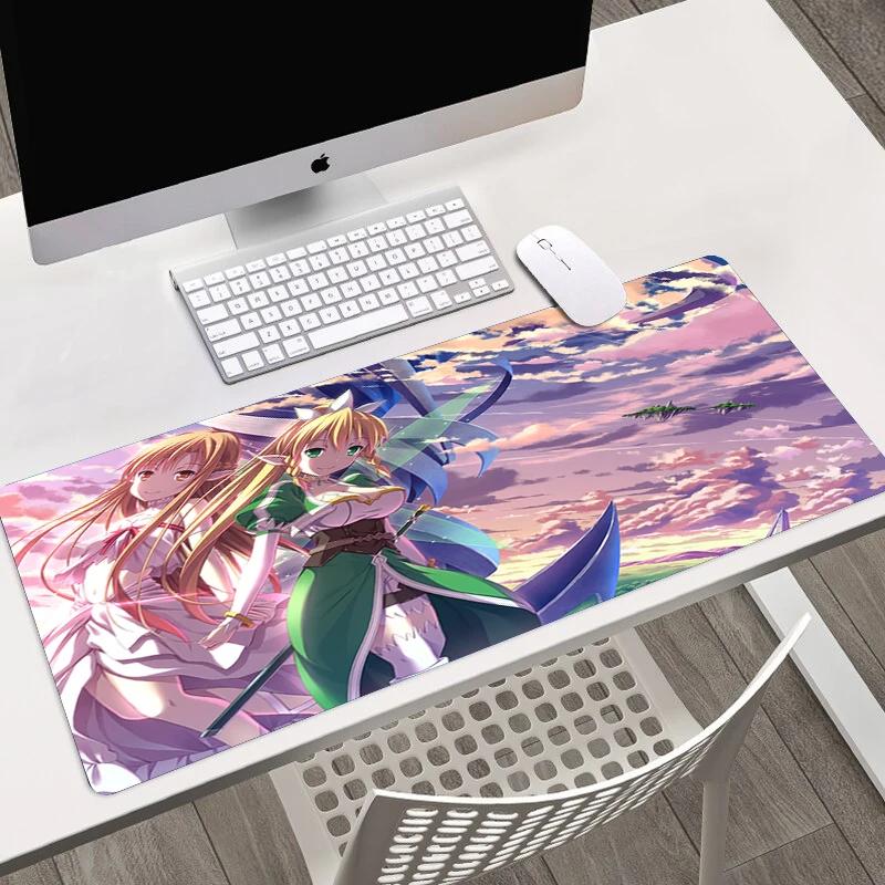 Anime Sword Art Online SAO HD Printing Mousepad Computer Lock Edge Keyboard Mat PC Desk Pad Large Mouse Pad Gaming Accessories