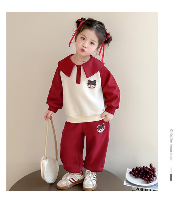 Meng Tang Tang Spring Collection: Korean Style Nezha Hoodie & Cartoon Jacket Set for Baby Girls