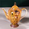 Gustav Klimt Kuss Knochenporzellan Kaffeeservice Luxus Porzellan Teetasse Untertasse Set Keramik Teekanne Milchkännchen Zuckerdose Milchkännchen Kaffeegeschirr